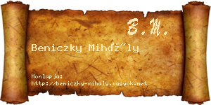 Beniczky Mihály névjegykártya