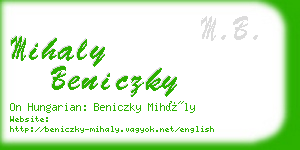 mihaly beniczky business card